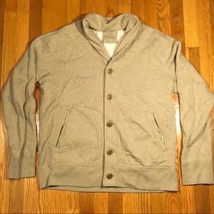 JCrew Men's Medium Tan Cotton Button-up Sweater